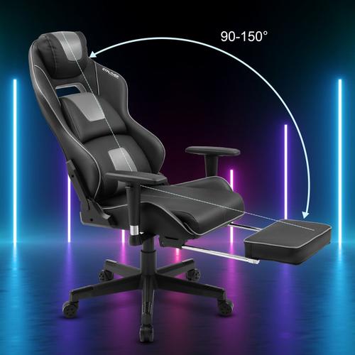 Chaise Gaming GTPLAYER Fauteuil de Bureau avec Repose-Pieds et