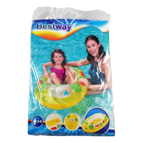 Canot Gonflable Bébé Enfant 3-6 Ans Bouée Piscine Siège De Natation Anneau Jaune