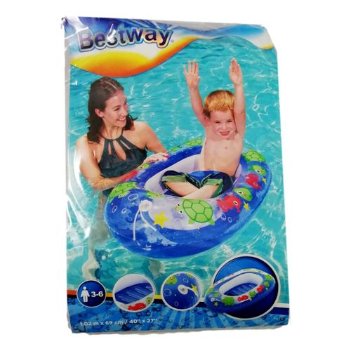 Canot Gonflable Bébé Enfant 3-6 Ans Bouée Piscine Siège De Natation Anneau Bleu