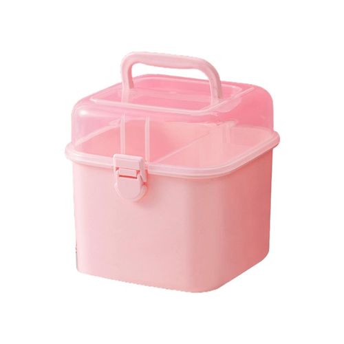 Boîte de rangement en plastique rosBoîte de rangement en plastique rose