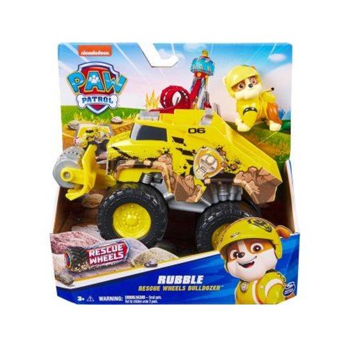 Coffret Pat Patrouille Ruben + Véhicule Tout Terrain Bulldozer Wheels Transformable - Set Figurine Et Véhicule + 1 Carte Tigre