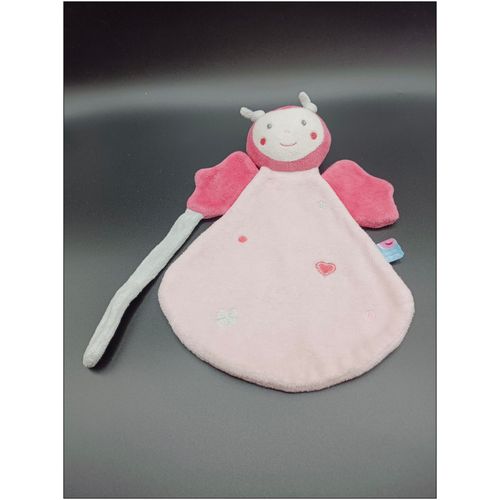 Doudou Coccinelle Sucre D'orge - Rose Tétinou - Attache Tétine