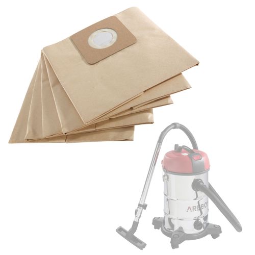 AREBOS 5x sac aspirateur sac à poussière pour aspirateurs industriels 1800W