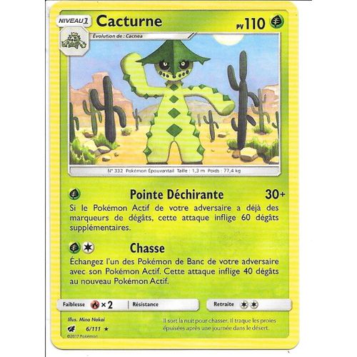 Carte Pokemon - Cacturne 6/11 - Soleil Et Lune / Invasion Carmin