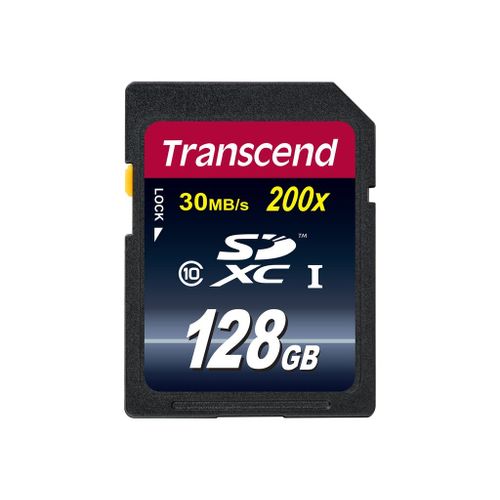 Transcend Premium - Carte mémoire flash - 128 Go - Class 10 - SDXC