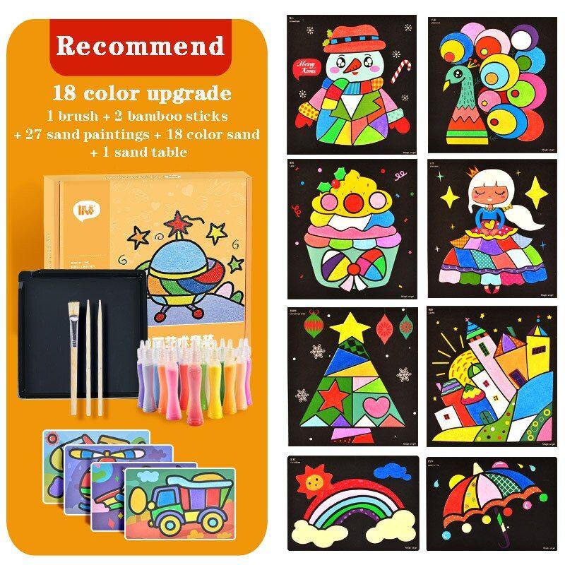 KIT DE DESSIN,Peinture au sable de dessin Animé pour bébé et  étudiant,jouets éducatifs avec sable coloré,2-10-20 - Type 10pcs