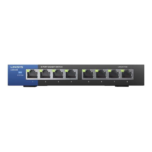 Linksys Business LGS108 - Commutateur - non géré - 8 x 10/100/1000 - de bureau - AC 100/230 V