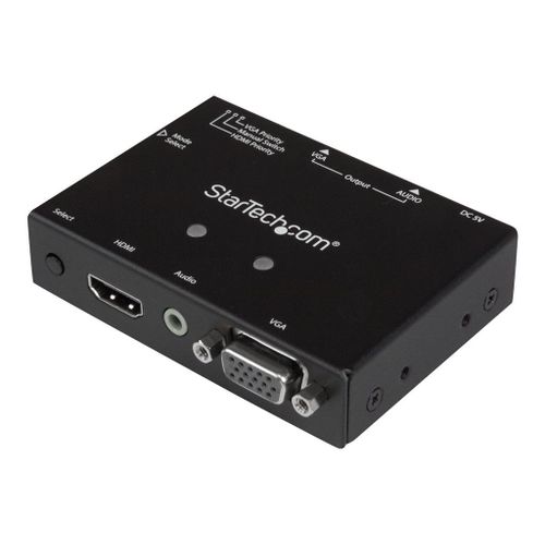 StarTech.com Switch 2x1 VGA et HDMI vers VGA avec convertisseur HDMI vers VGA et commutation prioritaire - Commutateur VGA / HDMI - 1080p - Commutateur vidéo/audio - de bureau - pour P/N:...