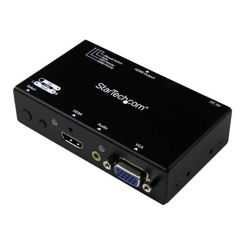 StarTech.com Switch 2x1 HDMI et VGA vers HDMI avec convertisseur VGA vers HDMI et commutation prioritaire - Commutateur HDMI / VGA - 1080p - Commutateur vidéo/audio - de bureau - pour P/N:...