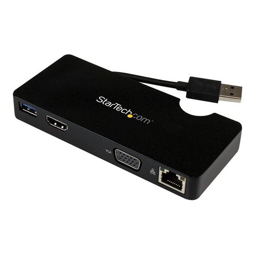 StarTech.com Mini station daccueil / Mini-Dock USB 3.0 universelle pour PC portable - Réplicateur de ports HDMI ou VGA, GbE, USB 3.0 - Station d'accueil - USB - HDMI - 1GbE - pour P/N: ARMPIVOT...