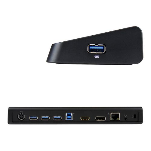 StarTech.com Station d'accueil USB 3.0 PC portable / Ultrabook - 2 sorties vidéo HDMI / DisplayPort 4K, GbE, USB 3.0, charge rapide USB - Station d'accueil - USB - HDMI, DP - 1GbE - pour P/N:...