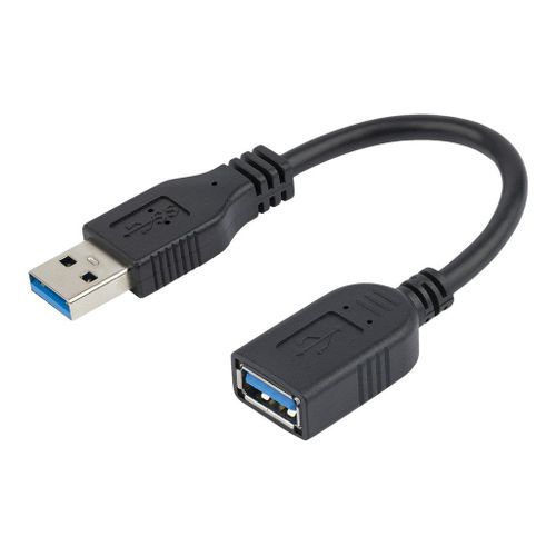 StarTech.com Câble d'extension USB 3.0 de 15cm - Rallonge / Prolongateur USB A vers A - Répéteur USB 3.0 - M/F - Noir - Rallonge de câble USB - USB type A (F) pour USB type A (M) - USB 3.0 - 15.2...