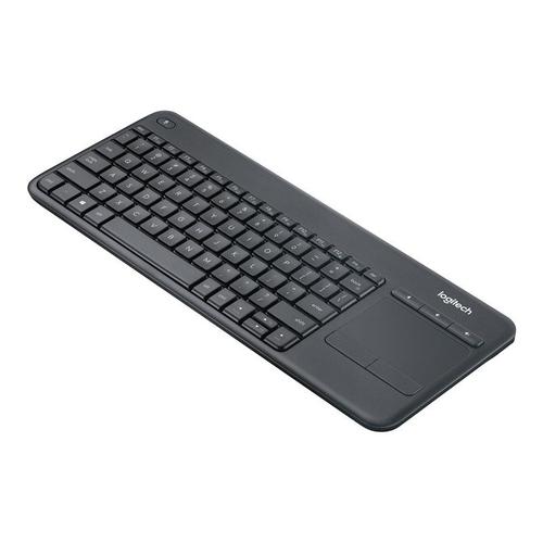 Clavier tactile sans fil Logitech K400 Plus - Clavier - sans fil - 2.4 GHz - Français - noir