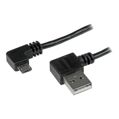StarTech.com Câble USB A vers Micro B de 1 m avec connecteurs coudés à angle droit - Cordon Micro USB - M/M - Noir - Câble USB - Micro-USB de type B (M) pour USB (M) - USB 2.0 - 1 m - connecteur...