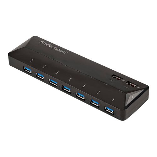 StarTech.com Hub USB 3.0 à 7 ports plus ports dédiés à la charge - Concentrateur USB avec station de charge rapide - 2x 2,4 A - Commutateur de partage des périphériques USB - 7 x SuperSpeed USB...