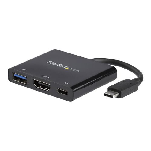 StarTech.com Adaptateur USB-C vers HDMI 4K - Power Delivery et port USB-A - Station d'accueil - USB-C / Thunderbolt 3 - HDMI