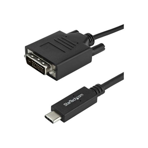 StarTech.com Câble adaptateur USB-C vers DVI-D de 1 m - M/M - 1920 x 1200 - Câble USB / DVI - 24 pin USB-C (M) pour DVI-D (M) - Thunderbolt 3 / USB 3.1 - 2 m - support 1920 x 1200 (WUXGA) - noir...