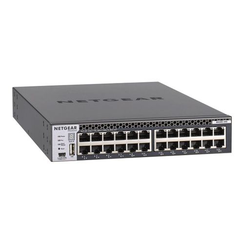 NETGEAR M4300-24X - Commutateur - C3 - Géré - 24 x 10 Gigabit Ethernet + 4 x 10 Gigabit SFP+ partagés - flux d'air de l'avant vers l'arrière - Montable sur rack