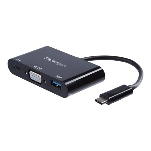 StarTech.com Adaptateur multiport USB-C vers VGA - Convertisseur USB Type-C de voyage avec port USB-A et Power Delivery - Station d'accueil - USB-C / Thunderbolt 3 - VGA