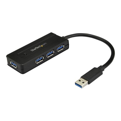 StarTech.com Hub USB 3.0 à 4 ports - Mini hub avec port de charge - Adaptateur d'alimentation inclus (ST4300MINI) - Concentrateur (hub) - 4 x SuperSpeed USB 3.0 - de bureau - pour P/N:...