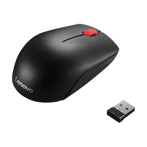 Lenovo Essential Compact - Souris - droitiers et gauchers - 3 boutons - sans fil - 2.4 GHz - récepteur sans fil USB - noir - OEM