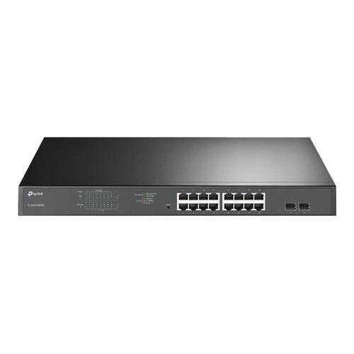 TP-Link JetStream TL-SG1218MPE - Commutateur - intelligent - 16 x 10/100/1000 (PoE+) + 2 x Gigabit SFP - Montable sur rack - PoE+ (192 W) - CA 100 - 240 V