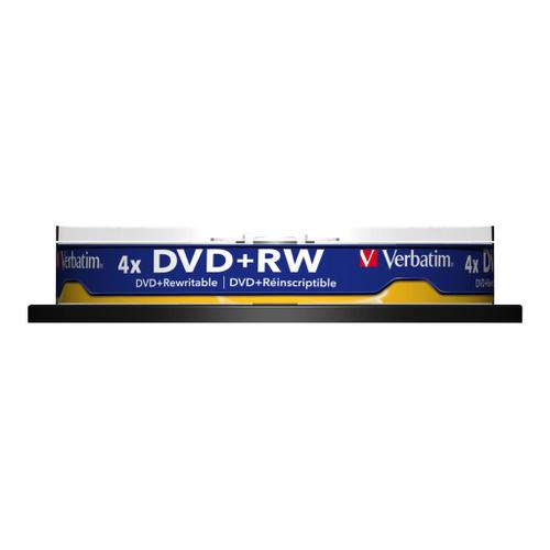 Verbatim - 10 x DVD+RW - 4.7 Go (120 minutes) 4x - argent mat - spindle