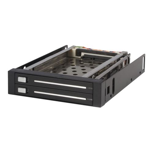 StarTech.com Rack amovible 3.5" sans tiroir pour 2 disques durs 2.5" - Face arrière 3.5 pouces - Echangeable à chaud - Hot swap - Adaptateur pour baie de stockage - noir