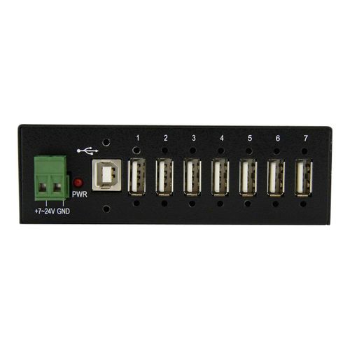 StarTech.com Hub USB 2.0 robuste industriel a 7 ports - Concentrateur USB a fixation mural / sur rail DIN - Concentrateur (hub) - 7 x USB 2.0 - Montage sur rail DIN - Tension CC - pour P/N:...