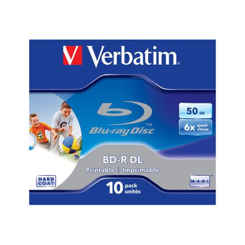Verbatim - 10 x BD-R DL - 50 Go 6x - surface imprimable par jet d'encre - boîtier CD