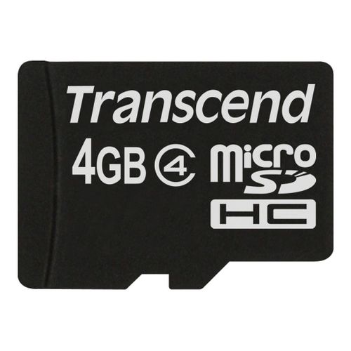 Transcend - Carte mémoire flash - 4 Go - Class 4 - micro SDHC