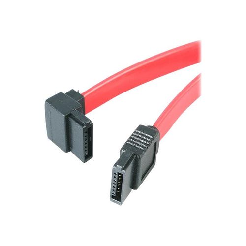 StarTech.com Câble SATA à angle gauche de 30 cm - Cordon Serial ATA coudé - Câble SATA - Serial ATA 150/300/600 - SATA (R) pour SATA (R) - 30 cm - connecteur à angle gauche - rouge - pour P/N:...