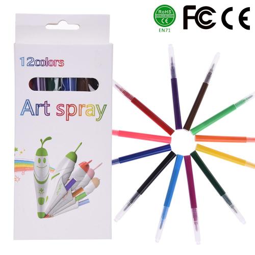Stylo aérographe pour enfants,ensemble de jouets de dessin à  l'aquarelle,stylo à jet d'encre de couleur multifonction,stylo d'art en  Spray électrique,12 couleurs,repère - Type 12