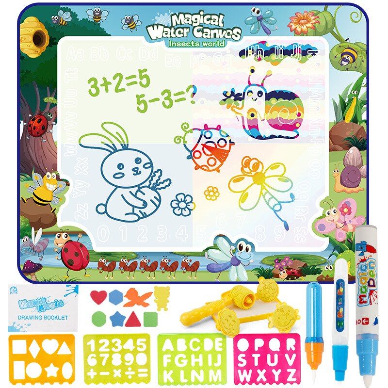 tapis de dessin magique à l'eau pour bébé,tapis de jeu pour gribouiller et  stylos de coloriage,planche de peinture éducative,jouets Montessori,cadeaux  pour enfants - Type insects