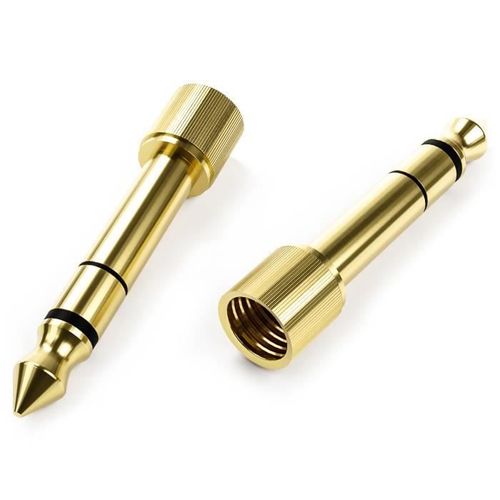 Audio De Remplacement Adaptateur 6.35mm À 3.5mm Filetage De La Vis Plaqué Or Pour Sennheiser Casque Écouteurs X 2