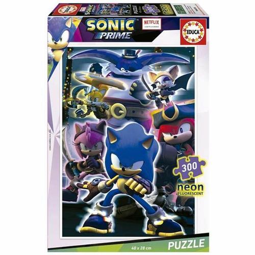 Puzzle 300 Pièces Phosphorescent - Educa - Sonic - Blanc - Enfant - 8 Ans