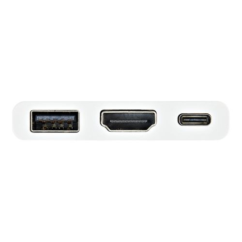 StarTech.com Adaptateur USB-C vers HDMI 4K avec PD et port USB-A - Blanc - Adaptateur vidéo - 24 pin USB-C mâle pour HDMI, USB type A, 24 pin USB-C femelle - 60 mm - blanc - support 4K, USB Power...