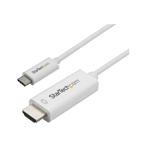 StarTech.com Câble adaptateur USB-C vers HDMI 4K 60 Hz de 1 m - Blanc - Câble adaptateur - 24 pin USB-C mâle pour HDMI mâle - 1 m - blanc - support pour 4K60Hz (3840 x 2160) - pour P/N: TB4CDOCK
