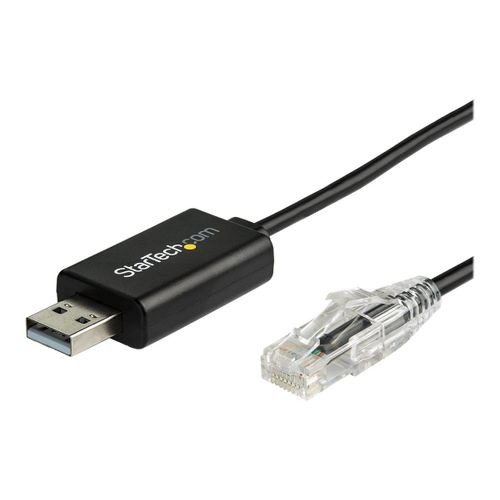 StarTech.com Câble console Cisco USB vers RJ45 de 1,8 m - Cordon rollover compatible Windows, Mac et Linux - 460 Kbps - M/M (ICUSBROLLOVR) - Câble série - USB (M) pour RJ-45 (M) - 1.8 m - USB 2.0...