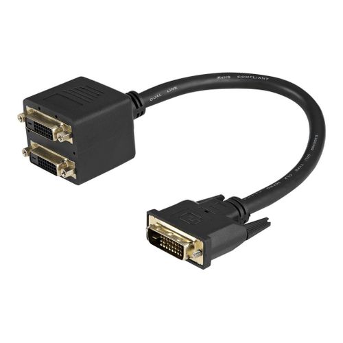 StarTech.com Câble Répartiteur en Y DVI-D vers 2x DVI-D 30 cm - Câble Splitter DVI-D - M/F (DVISPL1DD) - Répartiteur video - liaison double - DVI-D femelle pour DVI-D mâle - 30.5 cm - blindé -...