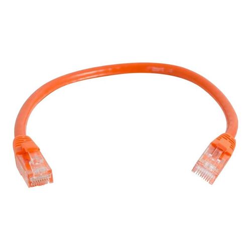 C2G Cat6 Booted Unshielded (UTP) Network Patch Cable - Cordon de raccordement - RJ-45 (M) pour RJ-45 (M) - 50 cm - UTP - CAT 6 - moulé, sans crochet, bloqué - orange