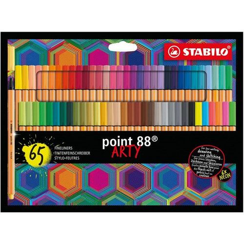 Etui Carton De 65 Feutres Fins Stabilo Point 88 Arty - Pointe Fine