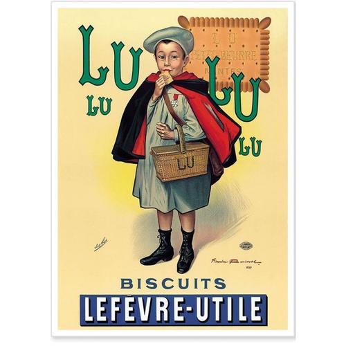 Lu Ecolier - Biscuit Lefévre-Utile - Firmin Bouisset - 50x70cm - Affiche / Poster Envoi En Tube