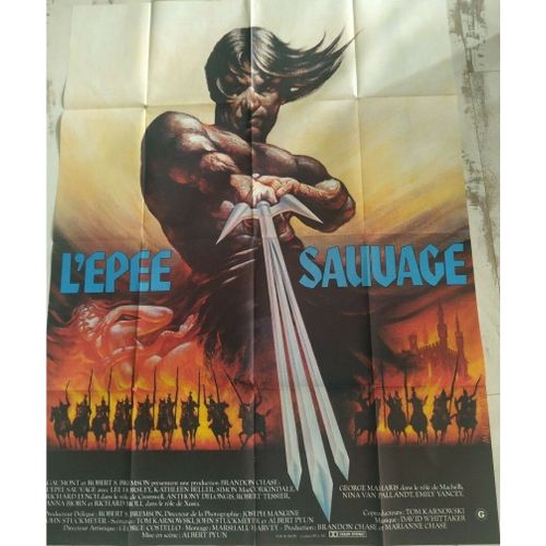 L'épée Sauvage - 1982 - Lee Horsley - 116x158cm - Affiche Originale De Cinema - Envoi Plié