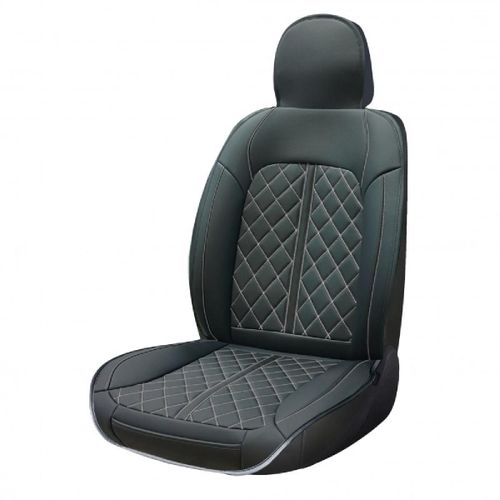Couvre Siege Confort Textil Vittoria Noir-Gris Fonce 1pc - Swiss Drive