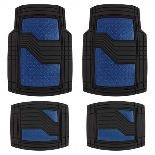 Jeu De Tapis Pvc Ultimate Signature Noir-Bleu Mate. 4pcs - Swiss Drive