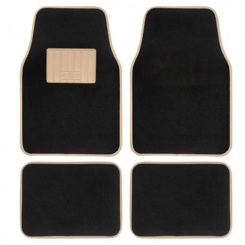 Jeu De Tapis Moquette 400g-M2 Drive Noir-Beige. 4pcs - Swiss Drive