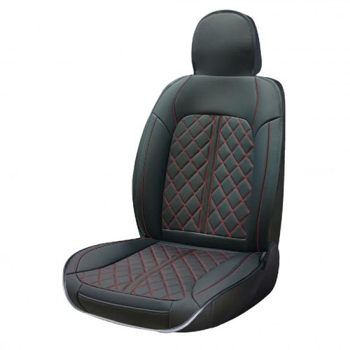 Couvre Siege Confort Textil Vittoria Noir-Rouge 1pc - Swiss Drive