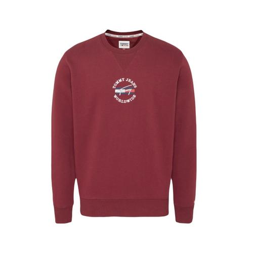 Sweat Tommy Jeans Timeless Tommy 2 Crew Homme Bordeaux