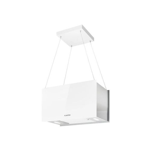 Klarstein Kronleuchter L Hotte Aspirante Decorative Ilot 60cm - Recyclage 600 Mü/H - 3 Vitesses - Eclairage Led - Classe A - Blanc